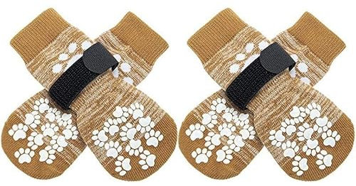Antirutschsocken Hund,Hunde Pfotenschutz,Hundeschuhe Sommer,Mit Verstellbarem Gurt, Hundeschuhe Pfotenschutz Sommer Haustierpfoten Schutz Traktion Kontrolle Socken auf Hartholzboden (M)