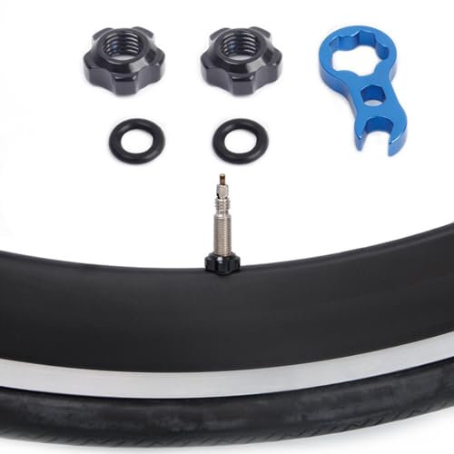 Teksome Kontermutter für -Ventil - -Reifenmutter mit niedrigem Luftwiderstand | Mit Schlüsselkreisschutz, Ventilmutterschafttülle für -Fahrrad