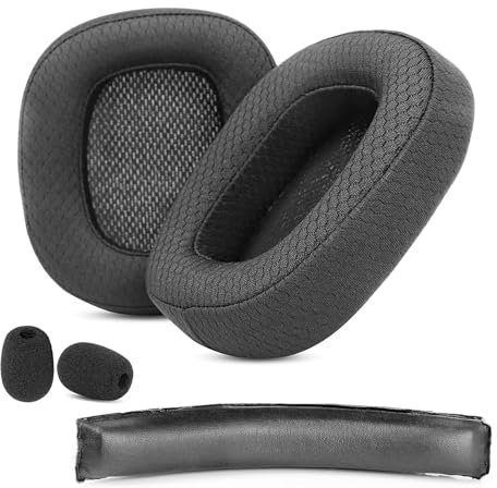 ACCOUTA Ohrpolster + Kopfband kompatibel mit Logitech G930 G930s G430 G432 Headsets. Austauschbare Ohrpolster mit strapazierfähigem & atmungsaktivem Stoff/Hochdichtem Schaumstoff