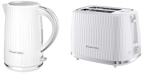 Russell Hobbs Eden 1.7L Electric Kettle and 2 Slice Toaster White