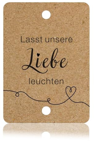 50 Stück Geschenkanhänger aus Kuhleder für Hochzeiten-Lasst Unsere Liebe Leuchten, Handmade Label Gastgeschenke Hochzeit, Etiketten für Geburtstagsfeiern und Weihnachtsgeschenke