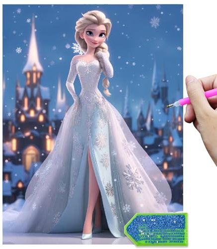 LAISU Eiskönigin Diamond Painting für Kinder und Erwachsene Anfänger, 30x40cm Cartoon-Eisa-Prinzessin 5D Diamant Malerei Bilder, Groß DIY Mosaik Bastelset für Mädchen ab 6 Jahre, Home Deko Geschenke