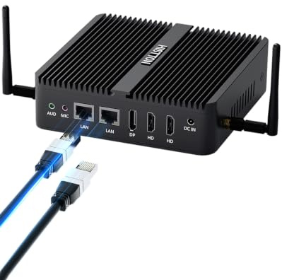 HISTTON Fanless Mini PC, Intel Alder Lake N100 (3.4GHz), Mini PC N100 16GB DDR4 RAM 256GB NVMe SSD, Dual LAN Mini PC Windows 11 Pro Supports WiFi6,BT5.2,USB 3.0,4K Triple Display, Industral Mini PC