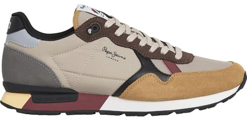 Pepe Jeans Men's BRIT Colors M Sneak, Brown Caramel Beige, 9 UK