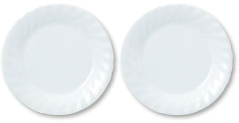 AC - Pack de 6 Platos de Postre - Modelo Ebro - Ø 20 cm - Vidrio Opal - Apto para lavavajillas y microondas - Ideal para el hogar, Cocina y hostelería