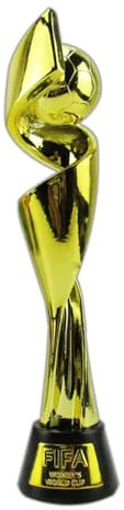 LNGODEHO Réplique du trophée de la Coupe du monde de football pour femme, élégant or et argent à collectionner, cadeau souvenir souvenir (36 cm)