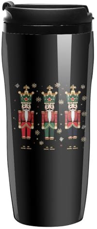 Christmas Nutcrackers Coffee Cups Travel Mug with Lids Reusable Hot and Cold Drink Mugs Sets Casual for Coffee Lover Gifts 350ml