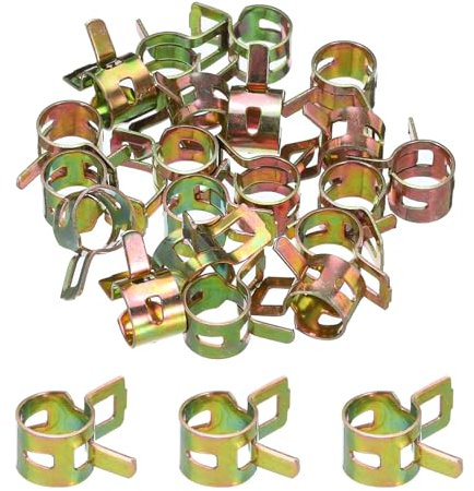sourcing map ID 9mm 11/32 Inch Fuel Line Hose Clips, Pipe Spring Hose Clamp,Low Pressure Air Clamp, Water Pipe Air Tube Vacuum Hose Clips Fastener Pack of 60