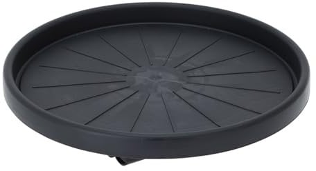 HAC24 Kunststoff Pflanzenroller Rund Ø 35 cm Anthrazit mit 4 Rollen Tragkraft 50 KG Blumenroller Blumentopf Rollbrett