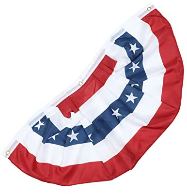 ibasenice 4pièces Fanions Drapeau Américain Plissés Décoration Intérieure Extérieure Pour Fête Jour Indépendance Fête Nationale Drapeaux à Fanions