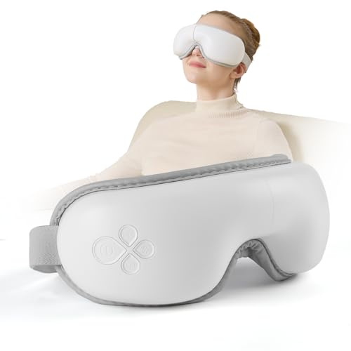 LAOBEN Eye Massager with Heat, Mothers Day Birthday Gift for Mom, Electric Eye Mask with Light-Blocking Design, 180°Portable Folding Design, Sleep Gift for Office, Travel, Home Use for Women and Men
