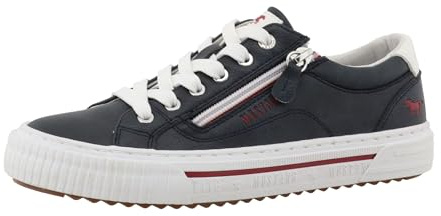 MUSTANG Damen Sneaker sportlich mit Reißverschluss 15M0112008, Größe:38 EU, Farbe:Blau