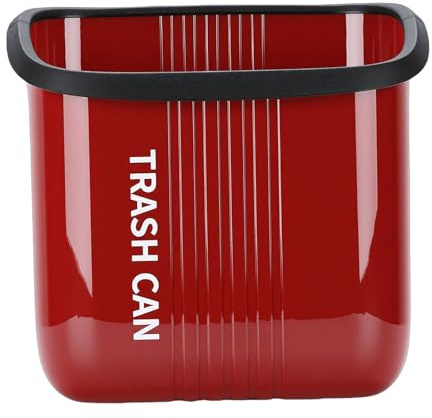 Zerodis Trash Cans Indoor Compost Bucket Wide Opening Glad Roomate Garbage Space Saving Under Counter Small Waste Bin with Press Ring for Cupboard Bedroom Office Camping Hanging Trash (Red)