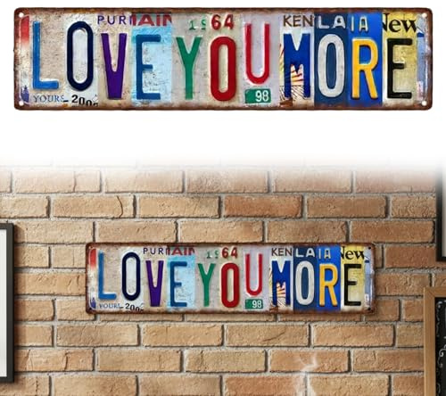 Vintage Love You More Sign, Love You More Wall Decor, Emotional Art Decor for Home Kitchen Entryway Hallway Unique Gift Idea