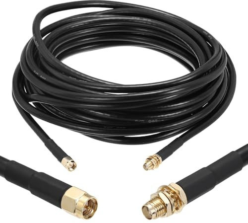 sourcing map KMR/LMR240 Coaxial Cable 25Ft SMA Male to SMA Female | RF Low-Loss,Extension Coaxial Cable,50ohm,Antenna Lead Extension with Connector for 3G 4G 5G LTE Ham WiFi GPS RF Radio Use