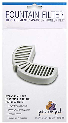 Pioneer Pet Replacement Filters for Ceramic & Stainless Steel Fountains, Raindrop Filters (6 Filters)