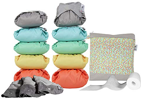 Close Pop-in Stoffwindeln Box - 10er Pack - Bamboo - Pastels - V2