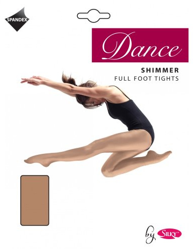 Girls 1 Pair Silky Dance Shimmer Full Foot Tights In 2 Colour