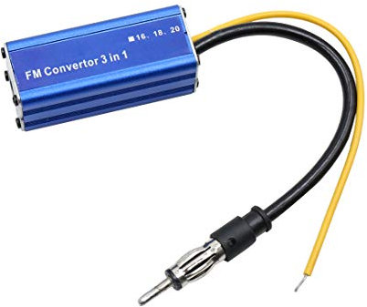 sourcingmap Blue Car 16MHz MP3 FM Radio Convertor Transmitter DC 12V