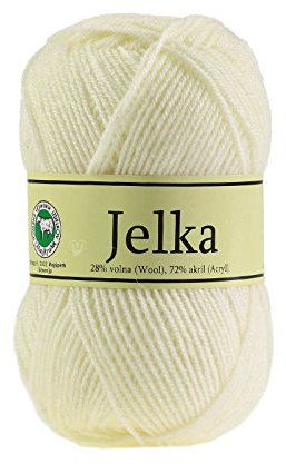 50g Strickgarn Jelka m. 28% Wolle veredelt, Strickwolle, Farbauswahl, Farbe:creme