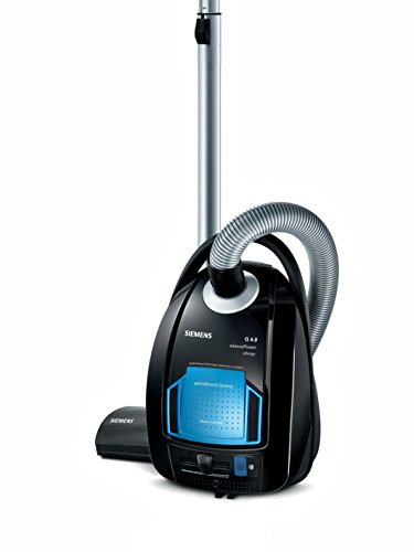 Siemens VSQ4G332 - Aspirador con bolsa, 650 W, silencioso 69 dB(A), filtro HEPA lavable (recomendado para alérgicos), etiquetado energético AACA, tecnología quattroPower