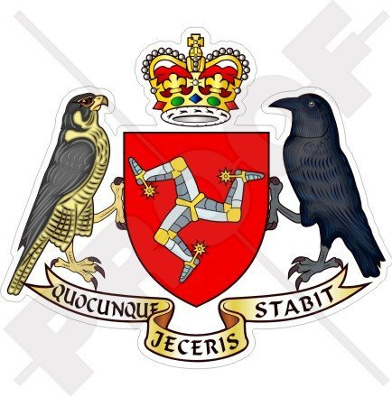 ISLE von MAN Großes Wappen Abzeichen Crest MANX Großbritannien UK 95mm Auto & Motorrad Aufkleber, Vinyl Sticker