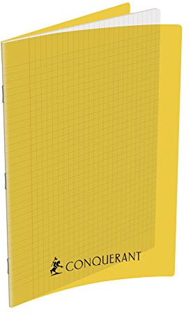 Conquérant Cahier A4 Grands Carreaux Seyès 192 Pages Agrafées Couverture Polypro Jaune