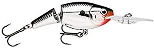 Rapala - Leurre de Pêche Jointed Shad Rap - Matériel de Pêche avec Corps Léger et Résistant - Leurre Pêche d'Eau Douce - Fabriqué en Estonie - Prof de Nage 2.1-4.5m - Taille 9cm / 25g - Chrome