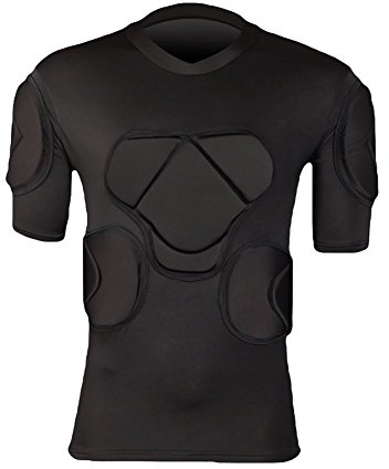 Lalander Protektorenshirt Protektoren Shirt Gepolstert Sportanzug/Schutz Bekleidung für Fußball Basketball Paintball Kampfsport Rugby