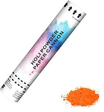 Party Fiesta Cañon Holi Polvo Naranja 30Cm
