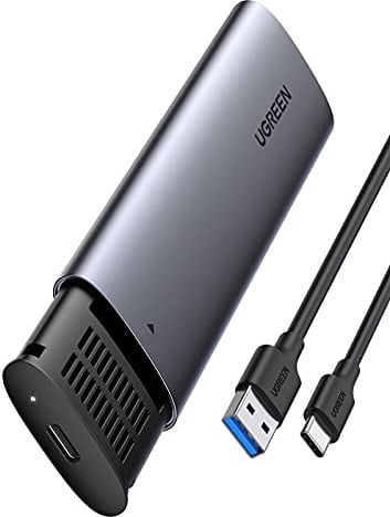 UGREEN M.2 Case Esterno NGFF USB C 3.1 Gen 1 per Disco Rigido, Case Esterno SATA Hard Disk B o M&B Key UASP 2TB Compatibile with 970 Evo Plus, Crucial P1,WD con Cavo USB C, Tool-Free