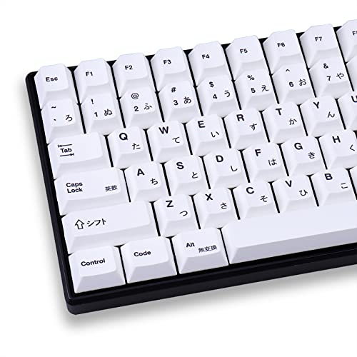 Minimalistische weiße japanische Tastenkappen PBT Cherry Profil Dye Sublimation Tastenkappensatz passend für 60% 65% 95% Cherry MX Schalter Mechanische Tastatur