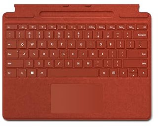 Microsoft Surface clavier Signature Keyboard, Rouge Coquelicot, compatible Surface Pro 8, Pro 9 et Pro X (Clavier AZERTY)