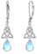 Mondstein Ohrringe Damen,925 Sterling Silber Keltische Knoten Ohrhänger Ohrringe Ohrstecker Huggie Hoops Creolen Baumeln Hebel Tropfenohrringe Schmuck Geschenk für Mädchen Kinder