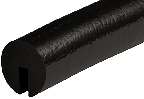 KAS1-S Kantenschutzprofil von SMI-Kantenschutzprofi aus recyclebarem Polyurethanschaum für Innen- und Außeneinsatz geeignet - Schwarz - Stoßschutz, Warnprofil, Schutzprofil, Rammschutz PU-Schaum (1 m)