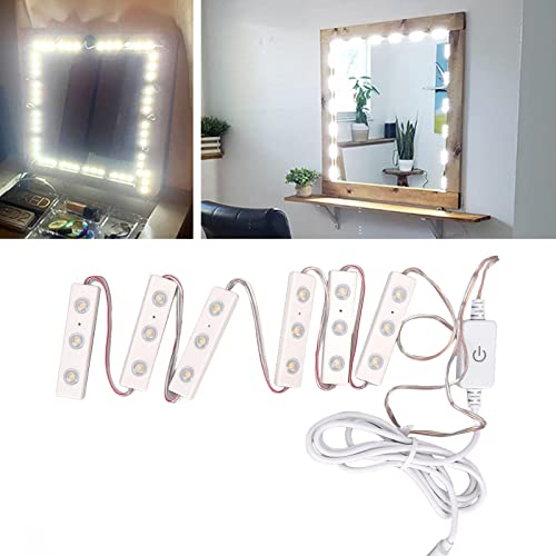 LED Spiegelleuchte Warmweiß 6 Saiten, LED Beleuchtung für Bad Spiegel und Schminktisch, Helle Lichtleiste für Küche und Badezimmer, Energieeffiziente LED-Leiste mit Warmlicht