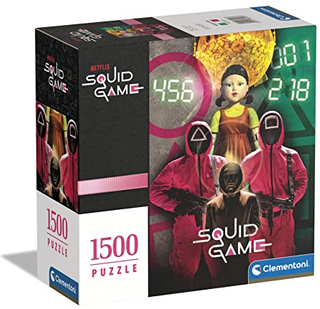 Clementoni 80503 Squid Game Game-1500 Teile-Erwachsenenpuzzle, Tv Serien, Puzzle Netflix, Made In Italy Amazon Exclusive