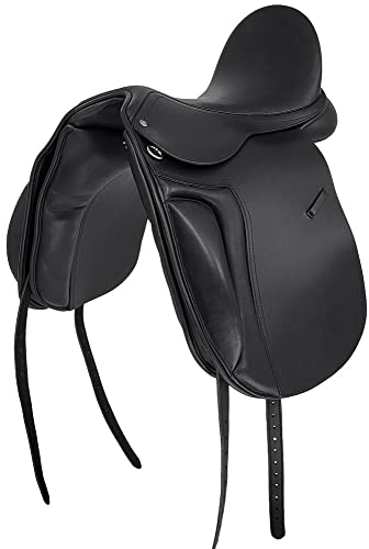 A&M Reitsport Dressur Sattel Wembley aus Leder mit wechselbarem Kopfeisen, Größe:17.5 Zoll