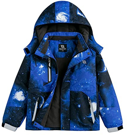 Simplee kids Boys Winter Coat Waterproof Ski Jacket Fleece Hooded Snow Warm Padded Raincoats Funiverse Print 4-5T