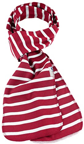 modAS Unisex Schal Bretonischer Kettelrandschal - Herrenschal Damenschal aus Baumwolle Größe 20 x 180 cm in Rot-Weiß