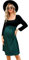 KOJOOIN Femme Robe de maternité Robes pour Femme Enceinte imprimé léopard Robe de Grossesse Manches Longues col carré（Emballage Multiple） Motif léopard Vert foncé-Manches Longues L