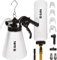 Yato Profi Druckluft Bremsenentlüftungsgerät, 1 Liter Nachfüllflasche, 4 Adapter (21-30, 24-32, 28-37, 32-41 mm), Bremsenentlüfter Entlüftungsgerät Bremsflüssigkeit Wechsel Bremsen Entlüfter Vakuum