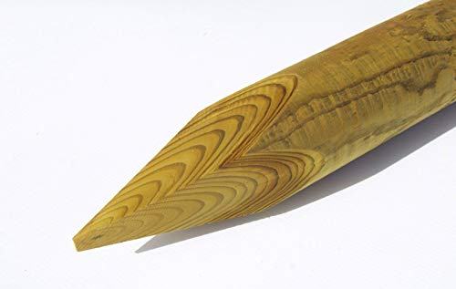 1 PZ PALI TONDI IN LEGNO Ø CM 5 ALTEZZA CM 150 H CON PUNTA TRATTATI ED IMPREGNATI PER RECINTO/STACCIONATA/STECCATO PALO TONDO