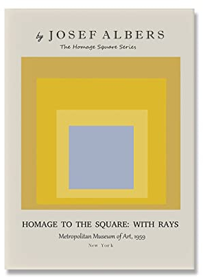 XCPORA Josef Albers Plakate Josef Albers Leinwand Wandkunst Josef Albers druckt Farbverlauf Quadrat Malerei für Heimwanddekoration Bild 30x40cmx1 ohne Rahmen