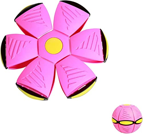 ARTGHJL Balle soucoupe volante pour animaux de compagnie, balle soucoupe volante pour chien, chat, jouet de jardin en plein air (rose)