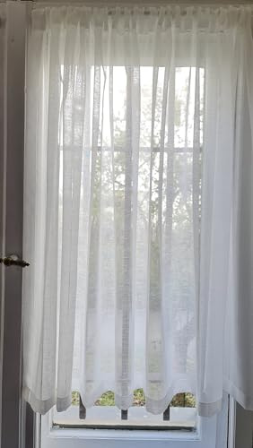 Weiße Polyester-Transparenter Bistro-Küchenvorhang-Mit Verschiedenen Größenoptionen,Modern Design,Einfacher Installation und Reinigung,Vervollständigen Sie Ihre Küchendekoration