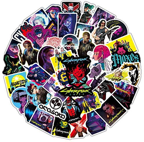 50PCS Cyberpunk Sticker Pack | Cool Vinyl Decals for Computers, Laptops, Skateboards, Guitars, and More | Futuristic Cyberpunk Designs for Teens and Adults