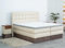 AUKONA Boxspringbett Sophie mit Bettkasten 200x200, Beige H3, 7 Zonen Taschenfederkern-Matratze, H2 H3 H4, Komfortschaum-Topper, Lieferung und Aufbau kostenlos