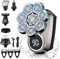 ETENTOUS Glatzen Rasierer Herren 6 in 1 Glatzen Rasierer 8 Rotierende Kopfrasierer Glatze, Wasserdichtes Nass und Trocken Rasierer,Glatzenrasierer mit LCD und Pflege Kit