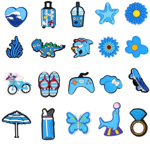 AUAUY 20PCS Schuh Charms, Krokodil-anhänger für Kinder, Blumen-anhänger Für Crocs, Schuhanstecker, Schuh-anhänger-zubehör für Crocs-armband, Niedliche Schuhe Dekoration für Mädchen, Jungen, Erwachsene